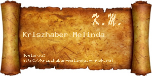 Kriszhaber Melinda névjegykártya