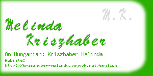 melinda kriszhaber business card